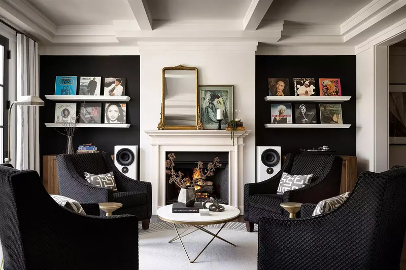 Black-and-White Living Room