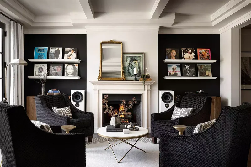19 Fireplace Accent Wall Ideas to Transform Your Space 18 Black and White Paint