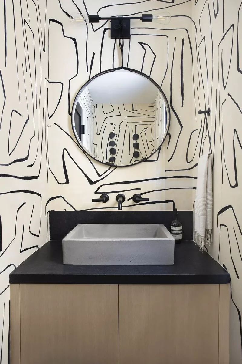 32 Half Bath Design Ideas to Inspire Bold Experimentation 21 Black-and-White Palette