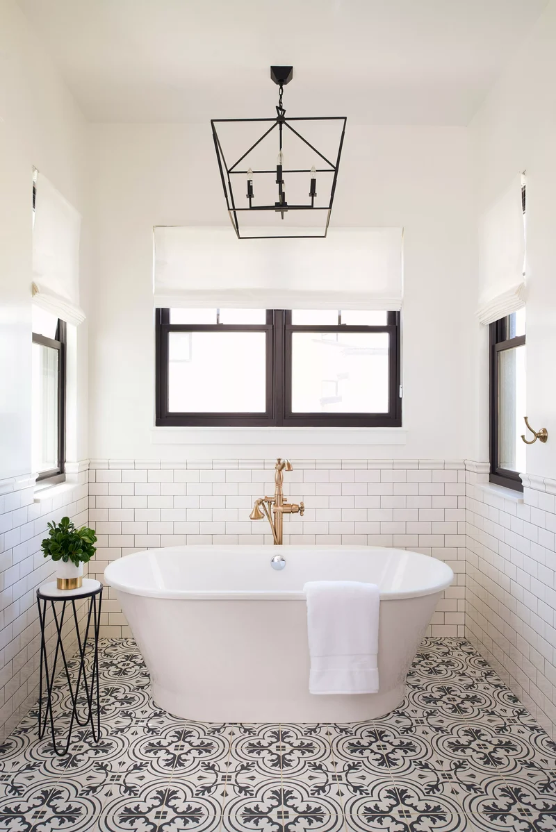 38 Classic Bathroom Design Ideas for Timeless Elegance 7 Black and White and Gold