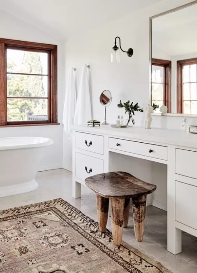 20 Makeup Vanity Ideas to Make Your Morning Routine Luxe 11 Blend Old and New