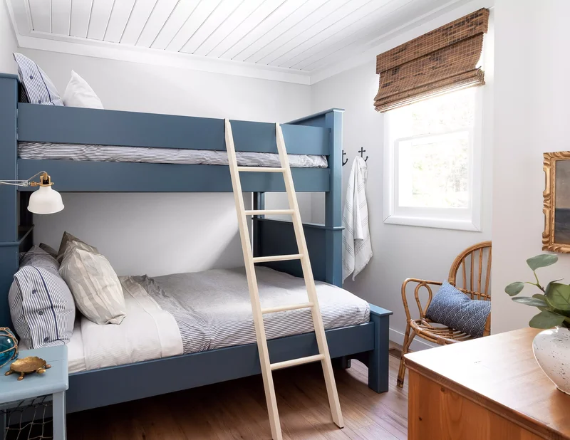 30 Beautiful Blue and White Bedroom Ideas for Restful Style 27 Blue Bunk Beds in a White Bedroom