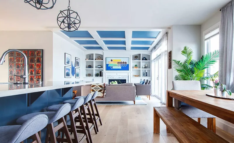 Blue Coffered Ceiling