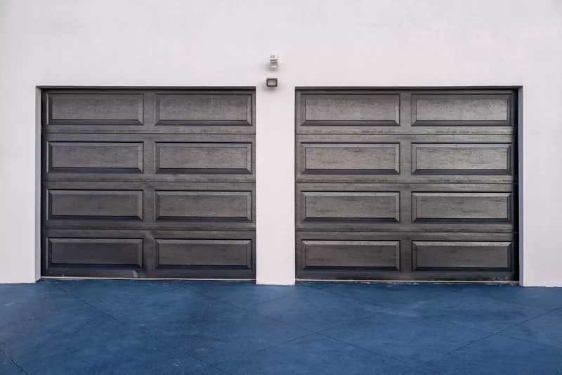 Blue Concrete Driveway