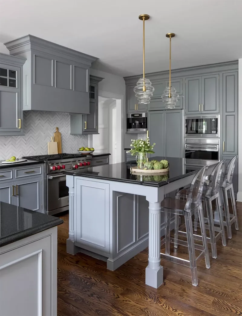 42 Stylish Gray Kitchen Design Ideas for a Sleek Look 28 Blue-Gray Kitchen Cabinetry