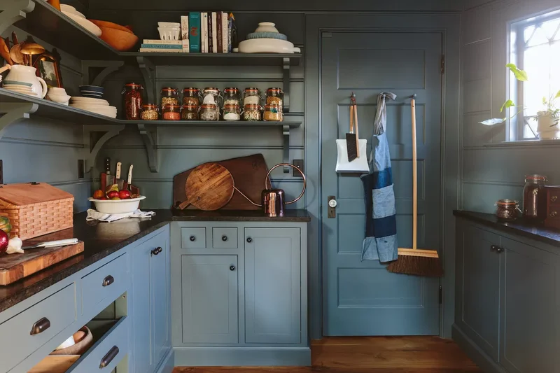 Blue Kitchen Pantry