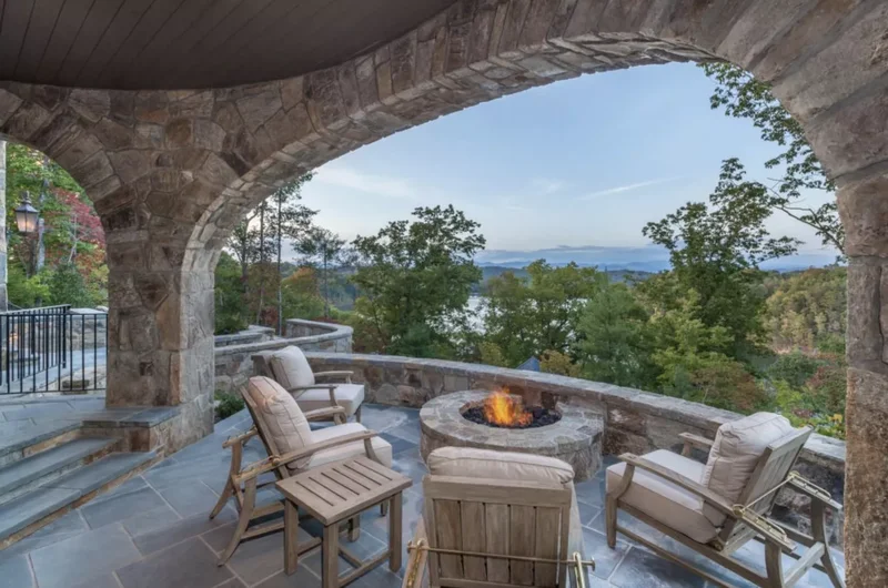 21 Rustic Stone Fire Pit Ideas for Your Outdoor Retreat 8 Blue Ridge Built-In