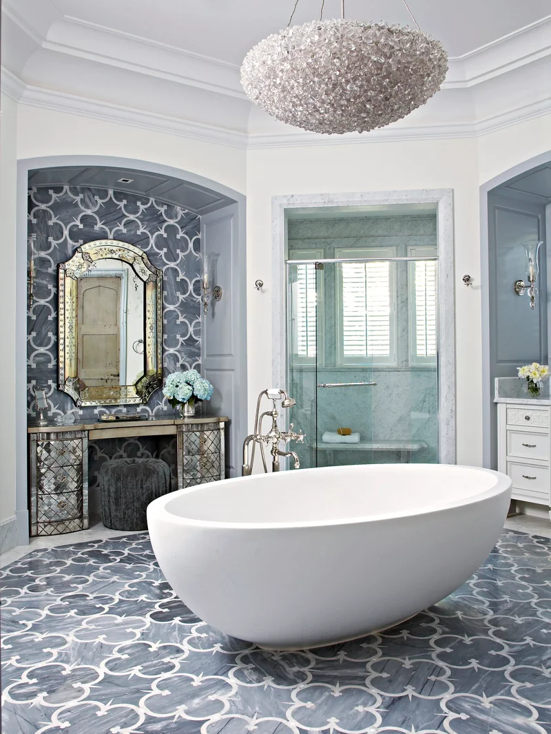38 Classic Bathroom Design Ideas for Timeless Elegance 11 Blue Traditional Bathroom Idea