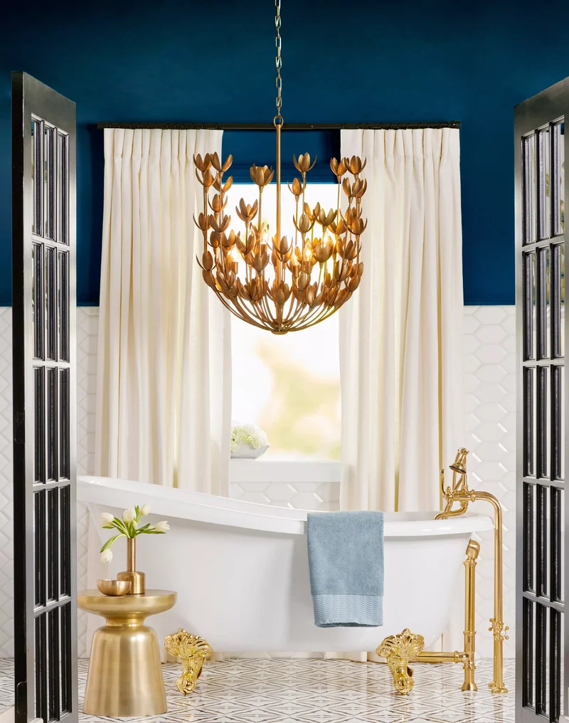 38 Classic Bathroom Design Ideas for Timeless Elegance 2 Bold Lighting