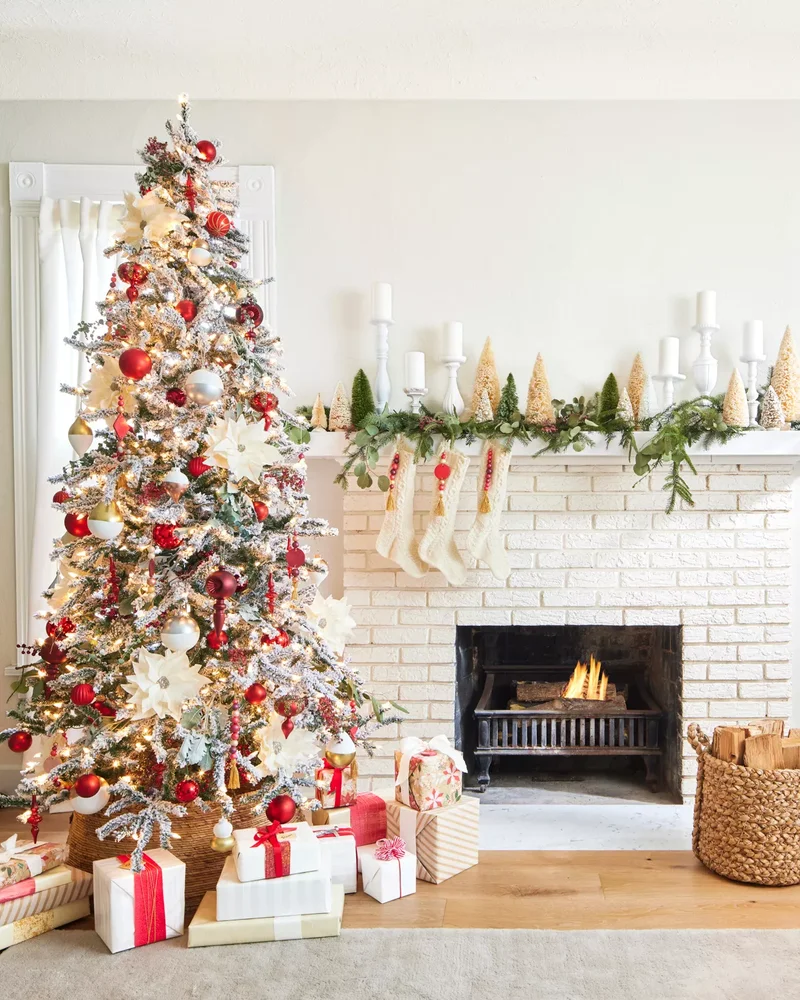 53 Stunning Christmas Mantel Decor Ideas for Your Home 15 Bold Red
