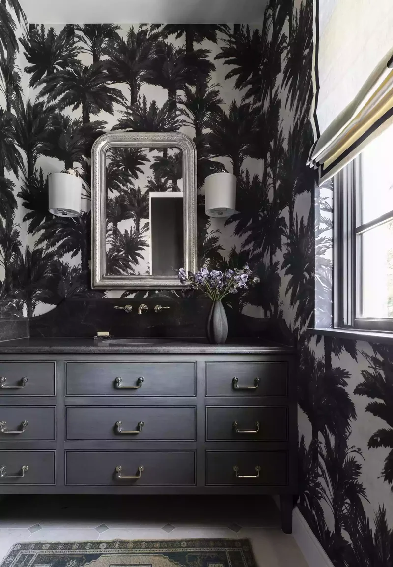 32 Half Bath Design Ideas to Inspire Bold Experimentation 18 Bold Wallpaper