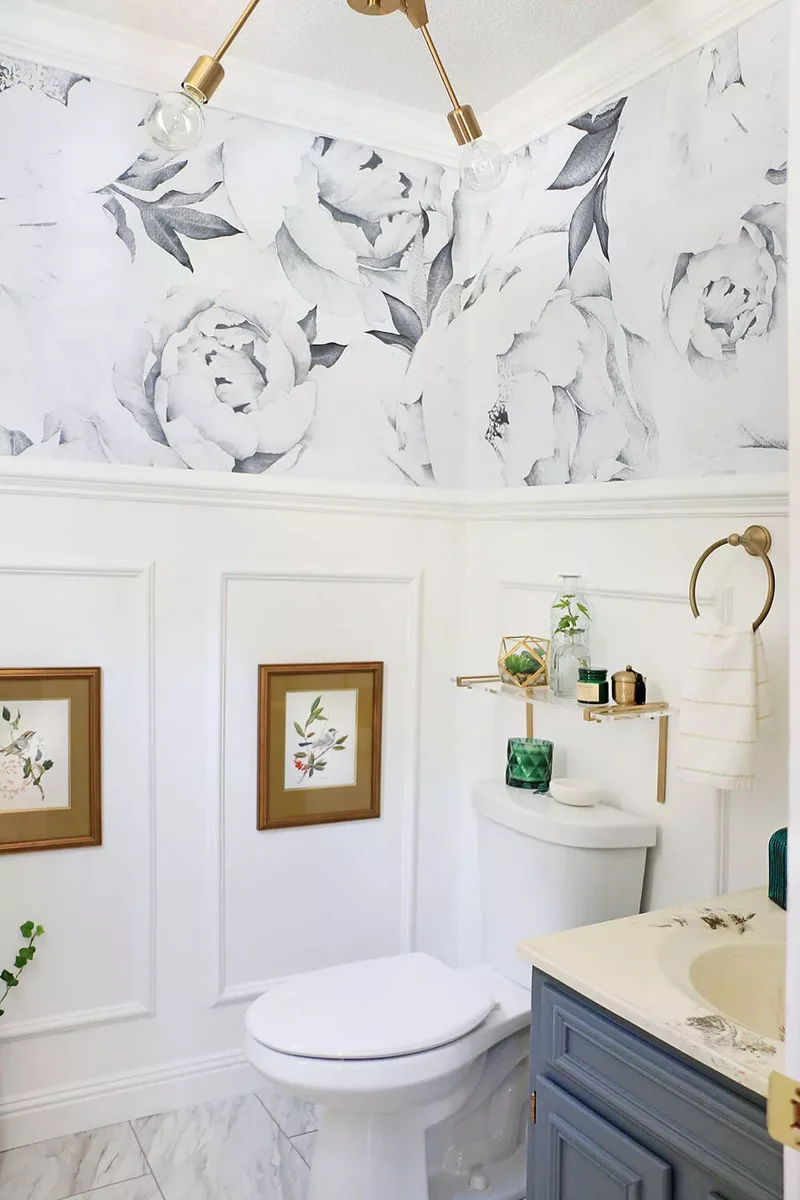 32 Half Bath Design Ideas to Inspire Bold Experimentation 16 Botanical Half Bath Accents
