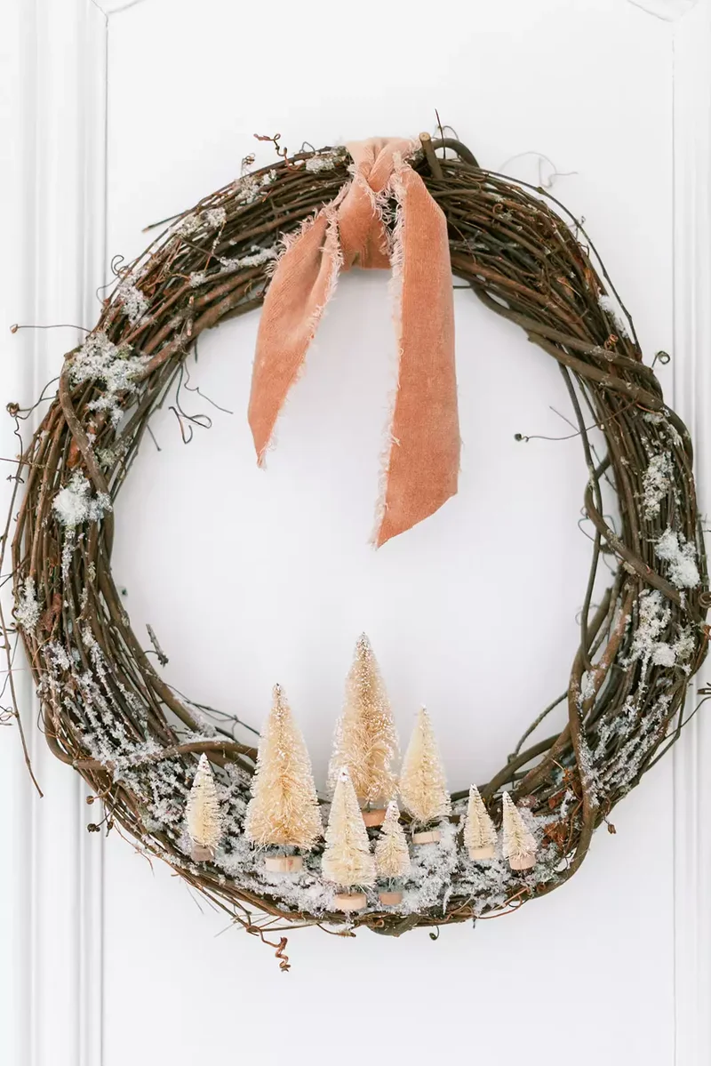 DIY Christmas Tree Ideas Worth Displaying for Your Guests 41 Bottle Brush Tree Wreath