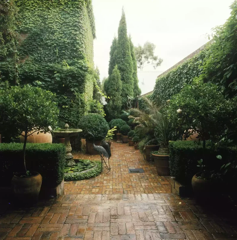 Brick Patio in City Garden