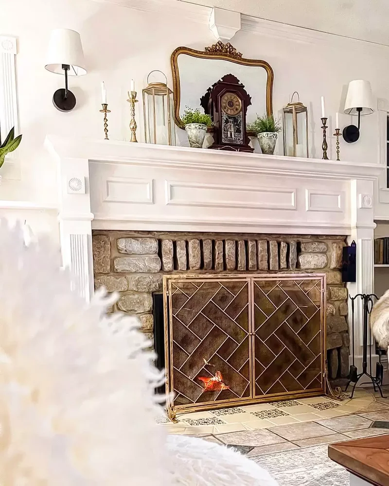 34 Cozy Farmhouse Fireplace Designs to Transform Your Room 23 Brighten Your Space With Sconces