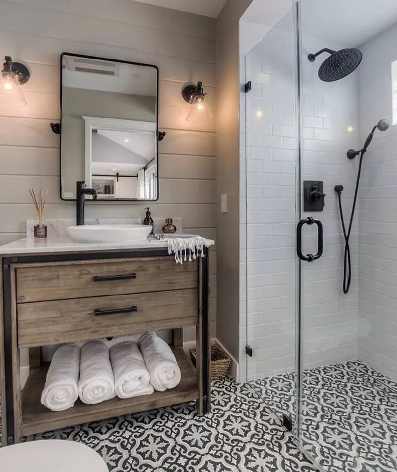 32 Clever and Beautiful Towel Storage Solutions 27 Bring in a Vanity Shelf