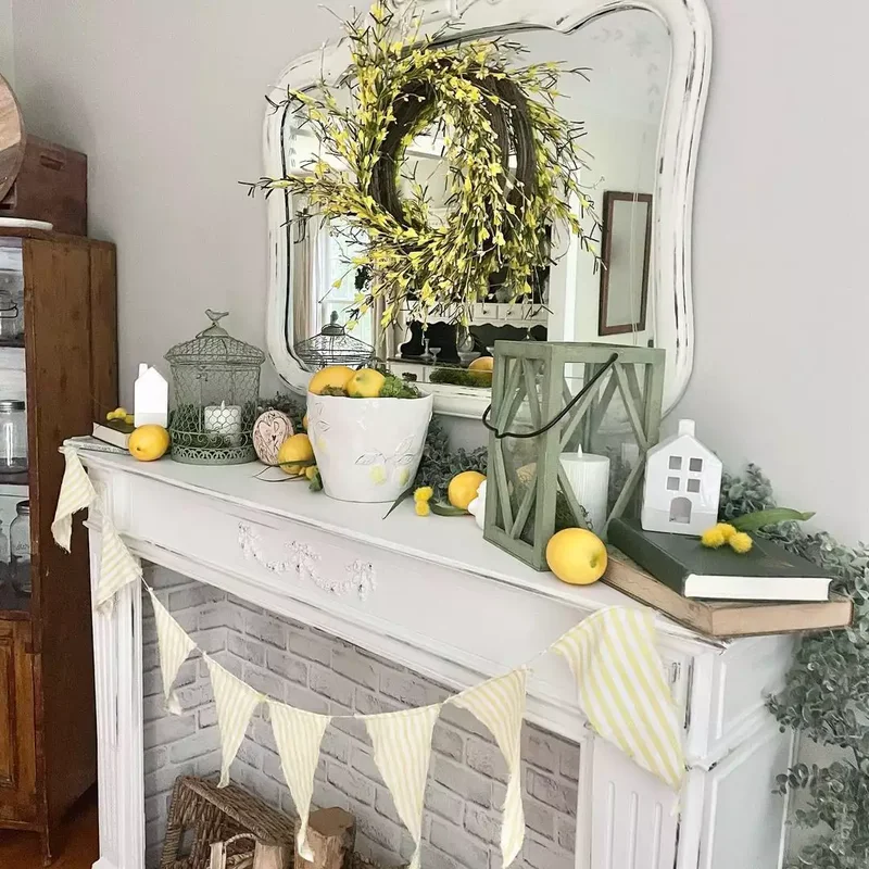 34 Cozy Farmhouse Fireplace Designs to Transform Your Room 10 Bring on the Color With Lemons
