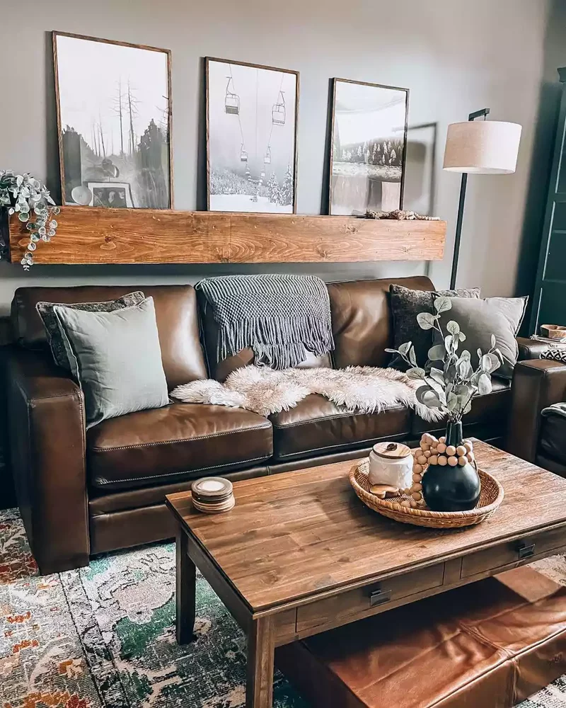30 Dark Brown Couch Living Room Designs You'll Love 30 Bring on the Rustic Touches
