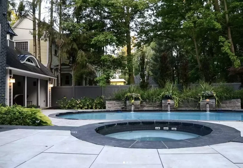 36 Concrete Patio Designs to Transform Your Backyard 28 Built-In Spa Concrete Patio