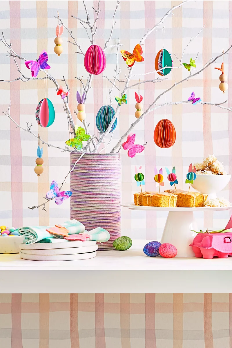 42 Easter Centerpiece Ideas and Table Decor for Spring 1 Bunnies and Branches