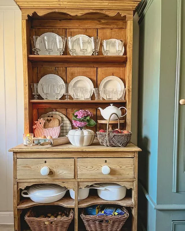 30 Charming Cottagecore Kitchen Ideas for Your Cozy Home 4 Bust Out Baskets