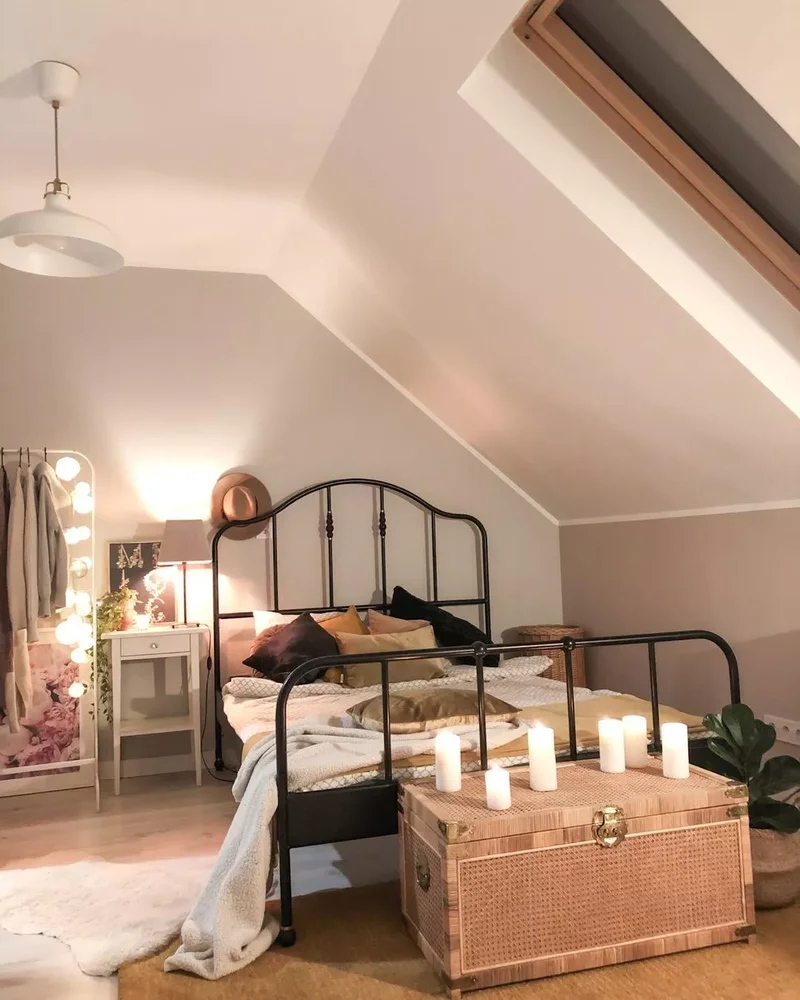 28 Sloped Ceiling Bedroom Ideas That Maximize Your Space 11 Candlelit Ambiance