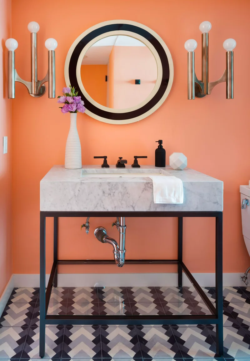 Carrara Marble Bathroom Countertop Idea