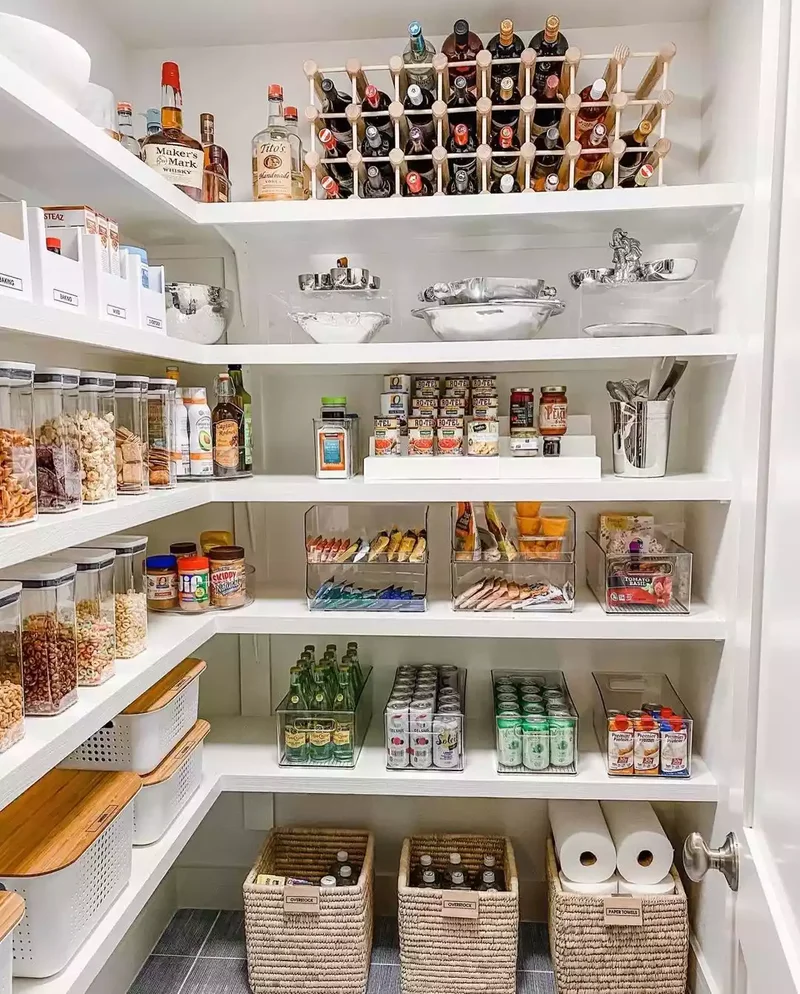 37 Corner Pantry Solutions That Boost Space and Design 31 Categorized Bins