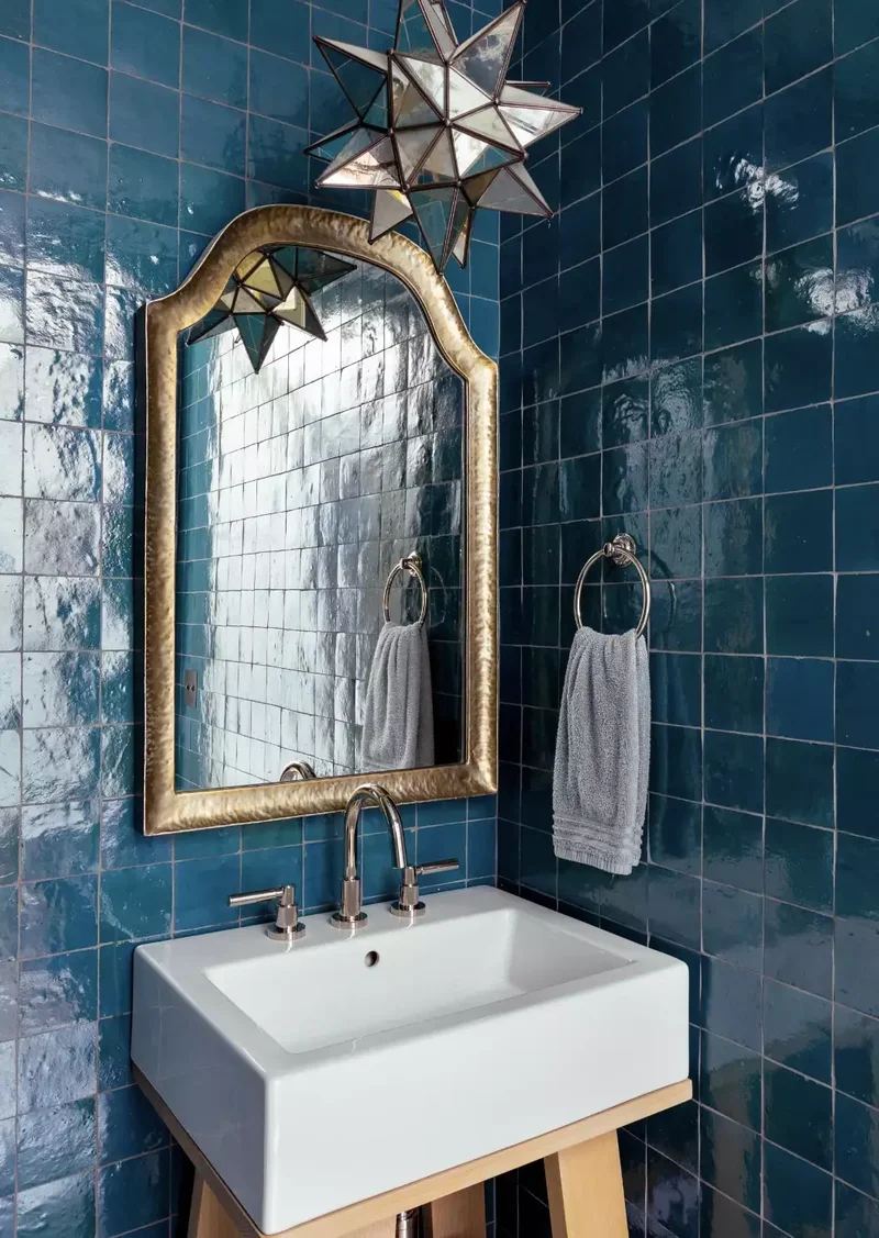 42 Vibrant Bathroom Color Ideas for Small Space Styling 28 Cerulean Blue