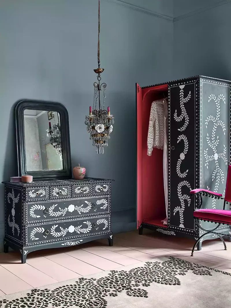 35 Painted Dresser Ideas to Add Style to Your Home 8 Chalk Paint Inlay Effect