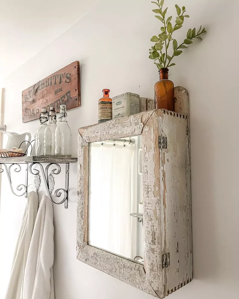 42 Country Bathroom Ideas for Your Modern Farmhouse Style 12 Character-Filled Cabinet