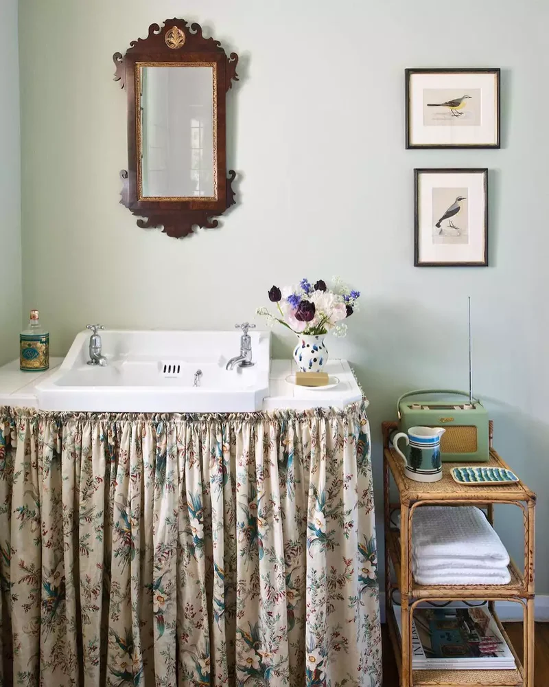 42 Country Bathroom Ideas for Your Modern Farmhouse Style 37 Charming Skirted Sink