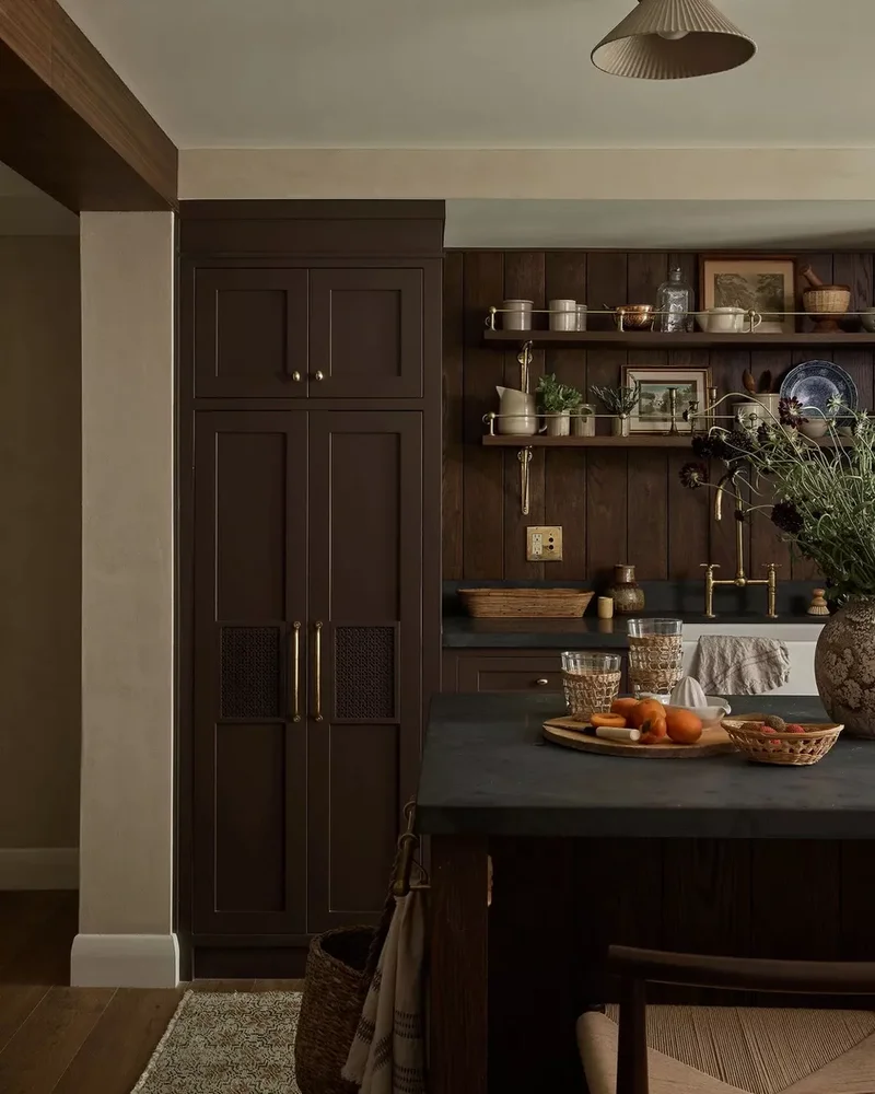 31 Kitchen Color Schemes for Every Style to Transform Your Space 24 Chocolate Brown + Slate Gray