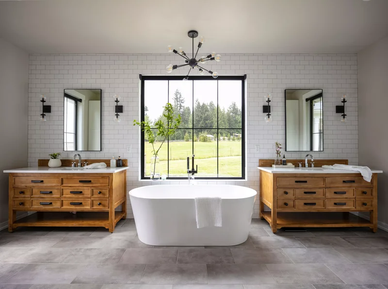 48 Contemporary Bathroom Ideas to Transform Your Space 12 Choose Flooring Strategically
