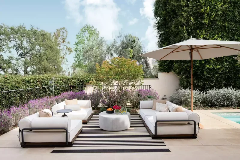 39 Contemporary Backyard Ideas to Elevate Your Outdoor Oasis 5 Choose Low-Seated Sofas