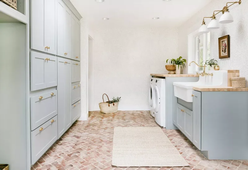 57 Laundry Room Ideas That Make Chores More Enjoyable 52 Choose Rustic Flooring