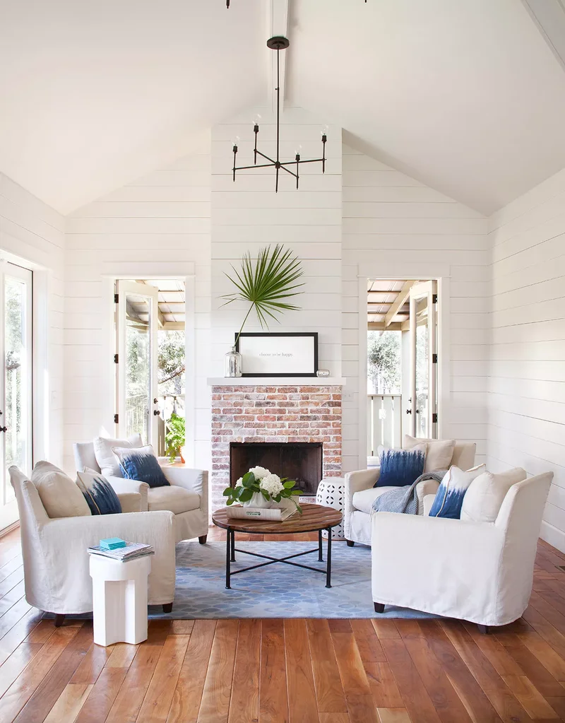 21 Modern Farmhouse Fireplace Ideas for Cozy Charm at Home 7 Choose a Faint Whitewashed Finish