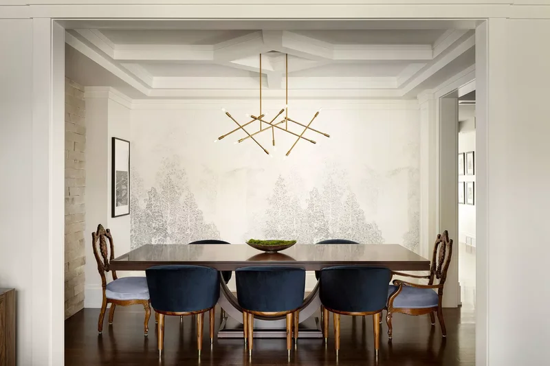 21 Accent Wall Ideas for Dining Rooms That Wow Your Guests 13 Choose a Quiet Forest Scene