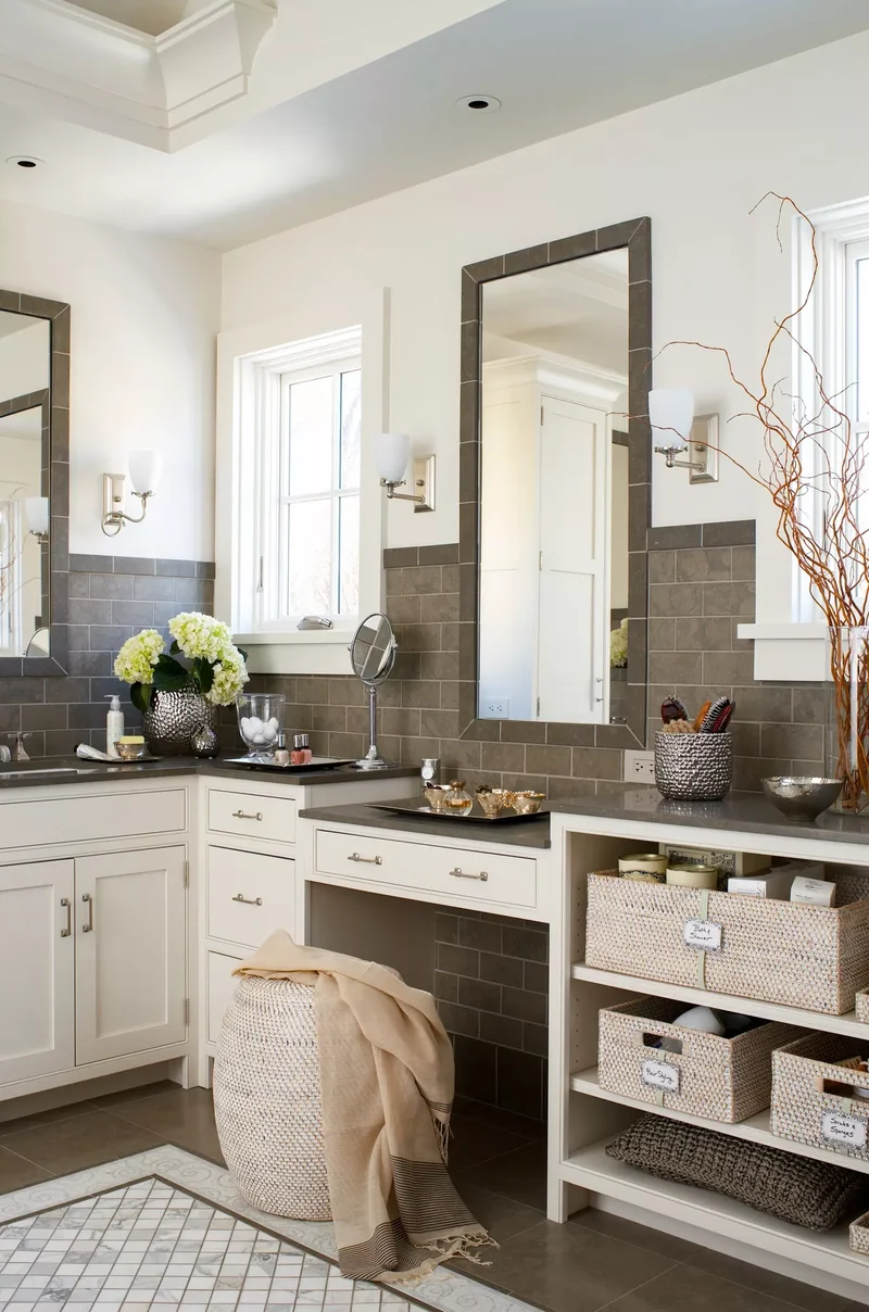 17 Makeup Vanity Ideas for Your Bathroom's Daily Routine 5 Choose the Right Counter Height