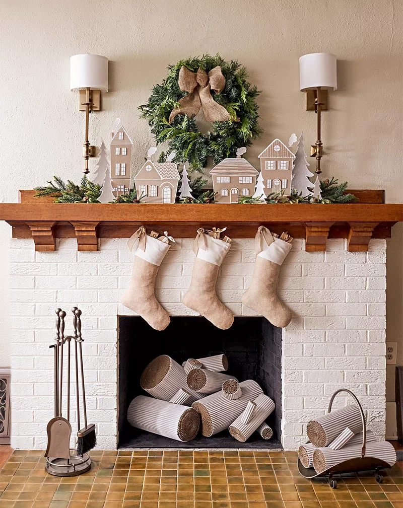 53 Stunning Christmas Mantel Decor Ideas for Your Home 31 Christmas Village Mantel