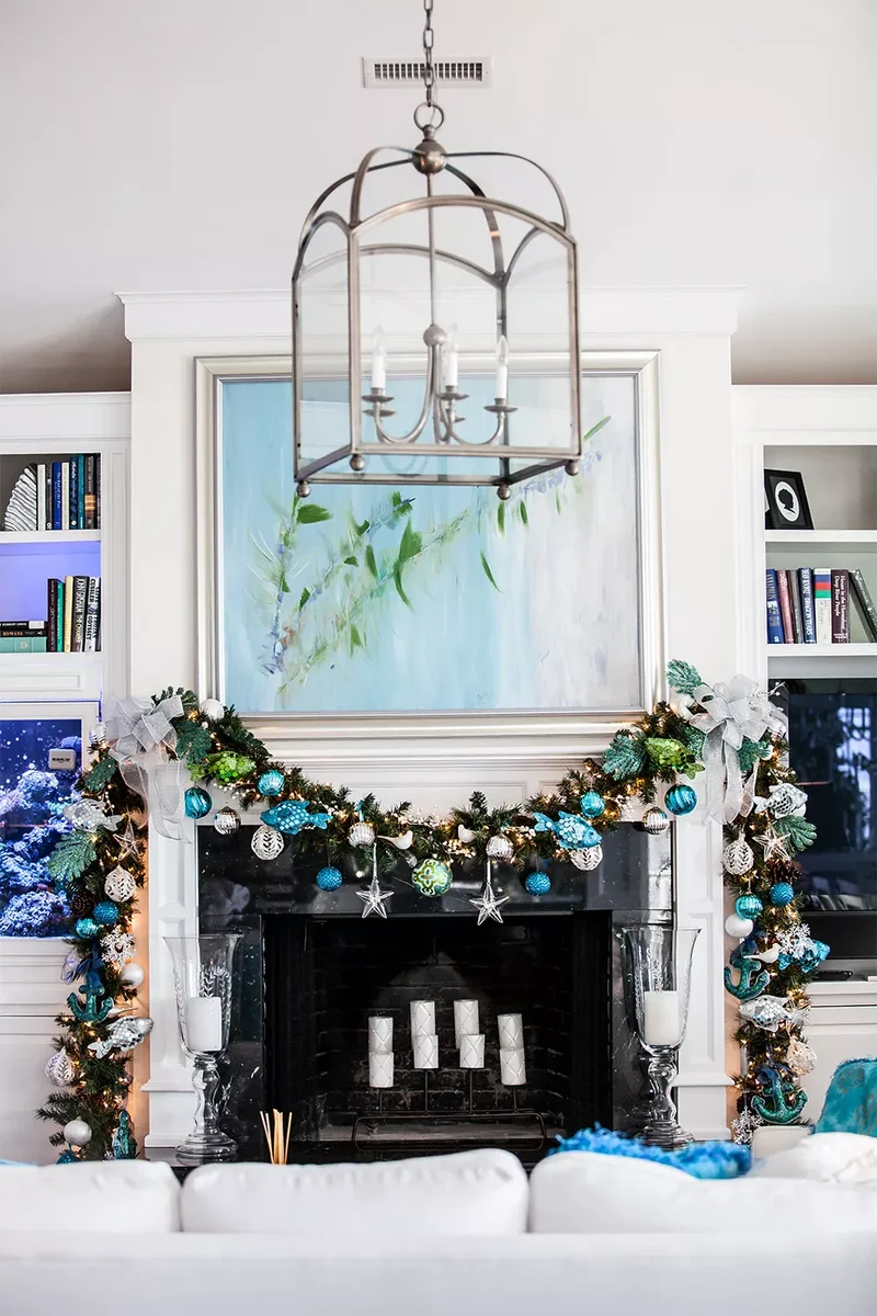 53 Stunning Christmas Mantel Decor Ideas for Your Home 35 Coastal Christmas Mantel Ideas