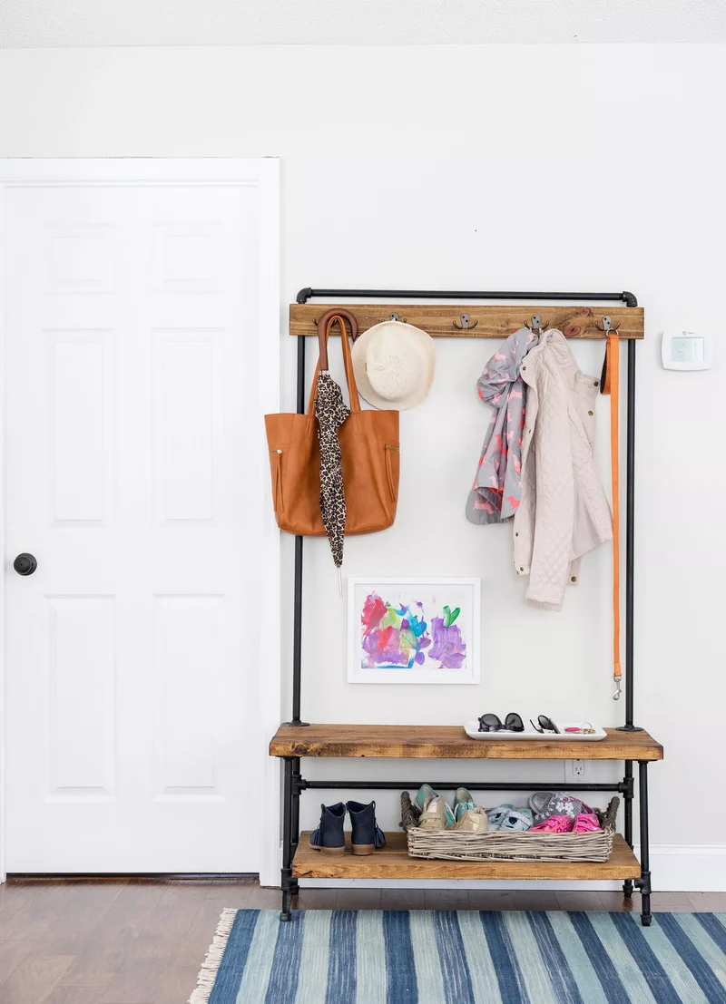 31 Compact Mudroom Ideas to Boost Style and Functionality 6 Coat Rack and Bench