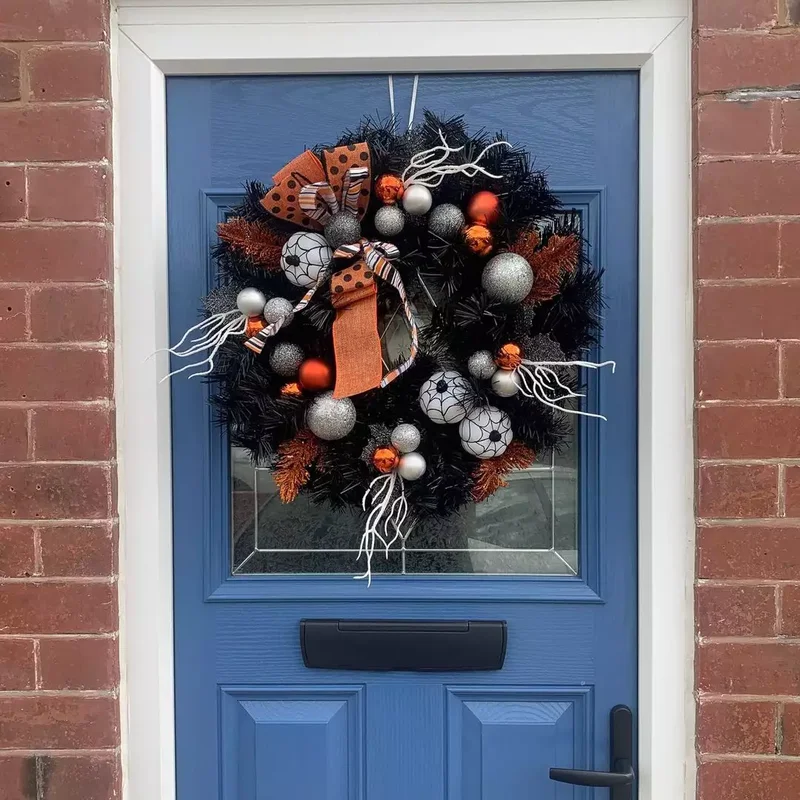 45 Halloween Wreath Ideas to Craft Before October Arrives 36 Cobweb Halloween Wreath