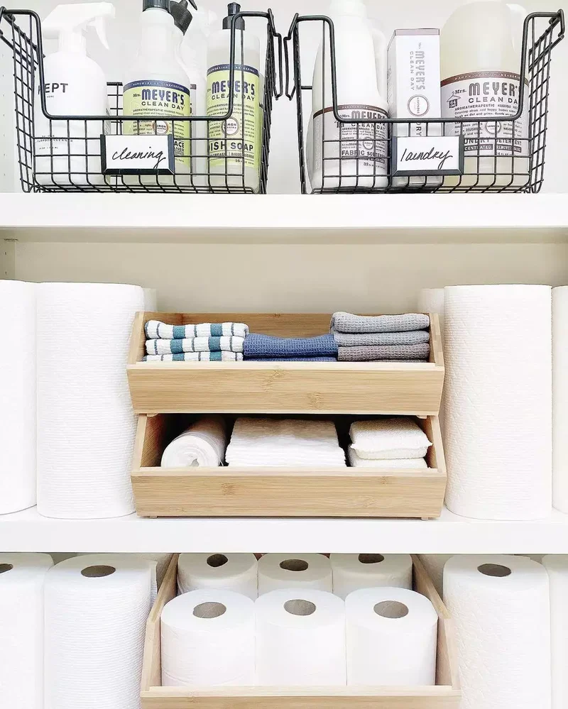 32 Clever and Beautiful Towel Storage Solutions 20 Collect Wash Rags in Trendy Trays