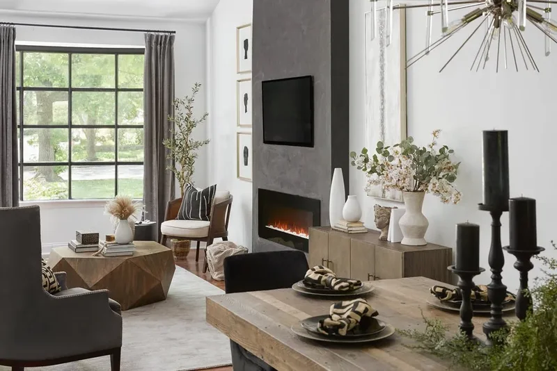 Color Block the Space with a Fireplace