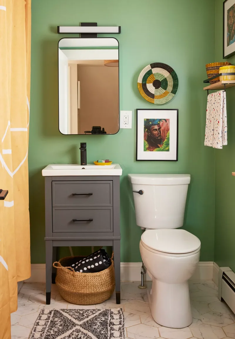 51 Stunning and Inspired Bathroom Wall Decoration Ideas 45 Colorful Bathroom Wall Decor