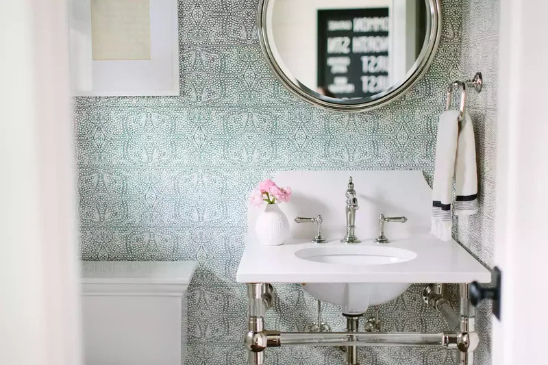 32 Half Bath Design Ideas to Inspire Bold Experimentation 26 Colorful Wallpaper