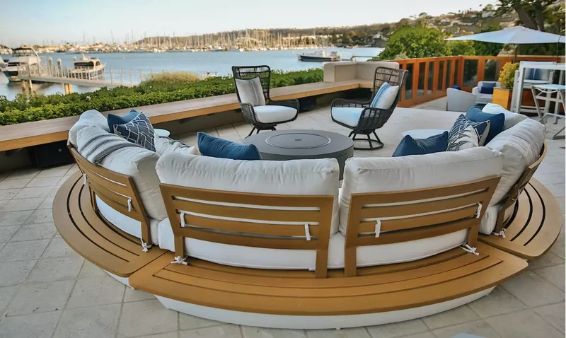 36 Concrete Patio Designs to Transform Your Backyard 16 Concrete Patio With Wood Border