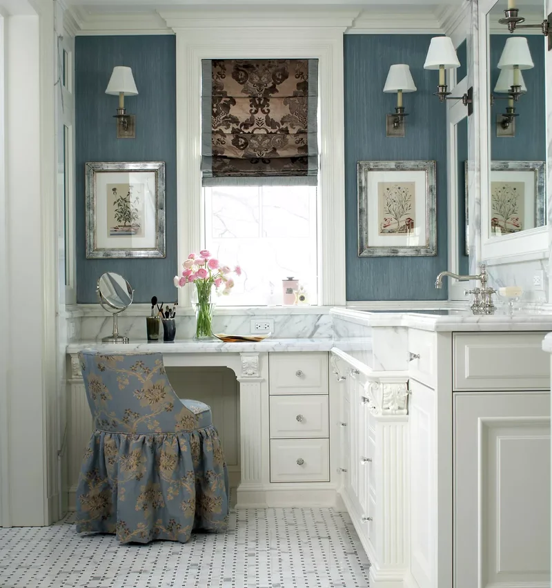 17 Makeup Vanity Ideas for Your Bathroom's Daily Routine 11 Connect to the Sink Area