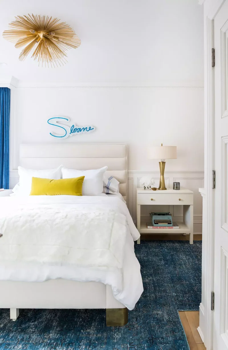 52 Creative and Stylish Teen Bedroom Design Inspirations 3 Contrast Blue and Gold